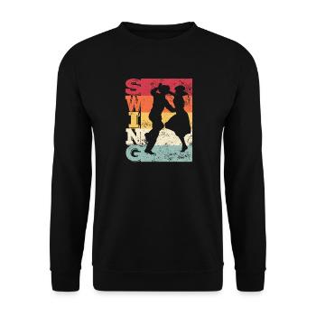 Boogie Woogie Swing Dancing Retro Colors Vintage - Sweat-shirt Unisexe - noir - Devant - Alina (178cm) & Michal (187cm)