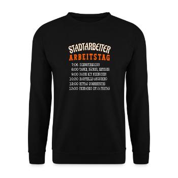 Stadtarbeiter Arbeitstag - Bauhof Mitarbeiter - Unisex Pullover - Schwarz - Vorne - Alina (178cm) & Michal (187cm)