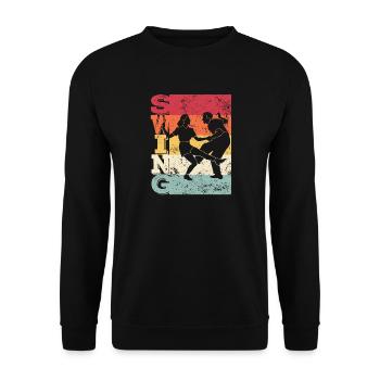 Boogie Woogie Swing Dancing Retro Colors Vintage - Sweat-shirt Unisexe - noir - Devant - Alina (178cm) & Michal (187cm)