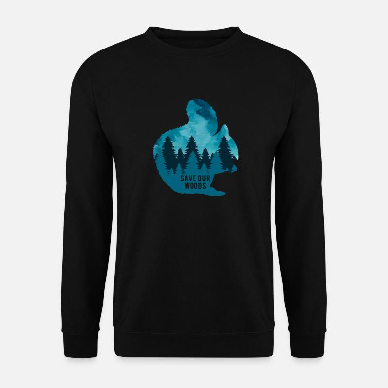 Klimawandel Umweltschutz Eichhörnchen Naturschutz - Unisex Pullover - Schwarz