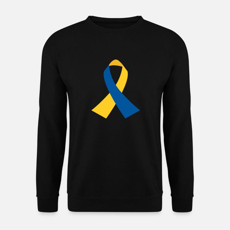 BlauGelb Ribbon Symbol - Unisex Pullover - Schwarz