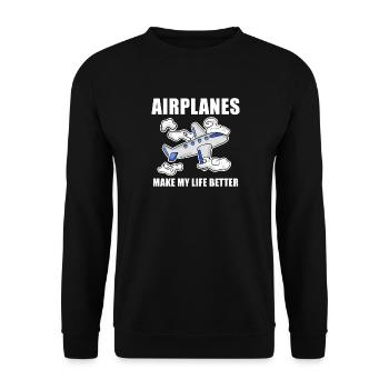 Avion - Sweat-shirt Unisexe - noir - Devant - Alina (178cm) & Michal (187cm)