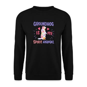 Murmeltier Krafttier - Unisex Pullover - Schwarz - Vorne - Alina (178cm) & Michal (187cm)