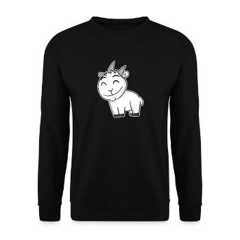 Ziegenbock Bock - Unisex Pullover - Schwarz - Vorne - Alina (178cm) & Michal (187cm)
