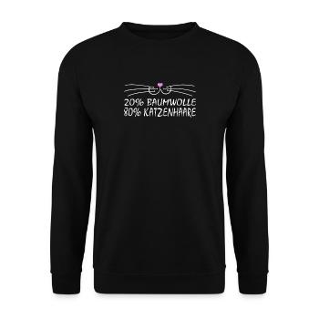 Katze Katzen Cat Kätzchen Mieze - Unisex Pullover - Schwarz - Vorne - Alina (178cm) & Michal (187cm)