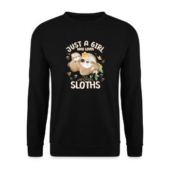 Sloth Baby Foul Just A Girl Who Loves Sloths - Unisex Sweatshirt - black - Front - Alina (178cm) & Michal (187cm)
