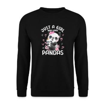 Panda Babypanda Juste une fille qui aime les pandas - Sweat-shirt Unisexe - noir - Devant - Alina (178cm) & Michal (187cm)