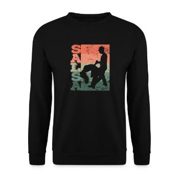 Salsa Dancing Couple Dance Latin American Vintage - Unisex Sweatshirt - black - Front - Alina (178cm) & Michal (187cm)
