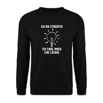 Studentin Geschenk - Unisex Pullover - Schwarz - Vorne - Alina (178cm) & Michal (187cm)