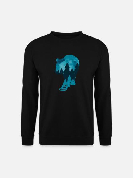 Klimawandel Umweltschutz Bär Grizzly Nachhaltig - Unisex Pullover - Schwarz