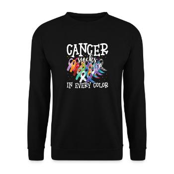 Sensibilisation au cancer Le cancer aspire toutes les couleurs - Sweat-shirt Unisexe - noir - Devant - Alina (178cm) & Michal (187cm)