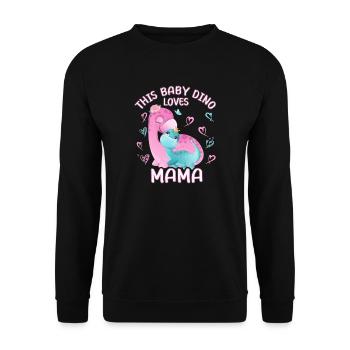 Mama Dino Babydino Brontosaurus - Unisex Pullover - Schwarz - Vorne - Alina (178cm) & Michal (187cm)