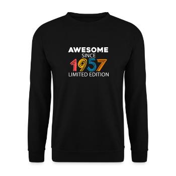 Fantastic since 1957 - born in 1957 - Unisex Sweatshirt - black - Front - Alina (178cm) & Michal (187cm)