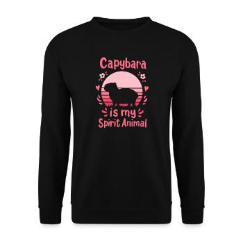Capybara Krafttier - Unisex Pullover - Schwarz - Vorne - Alina (178cm) & Michal (187cm)
