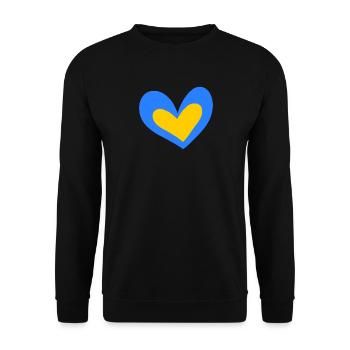 Ukraine Heart - Unisex Sweatshirt - black - Front - Alina (178cm) & Michal (187cm)