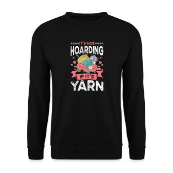 Knitting Yarn Wool Stash Crochet - Unisex Sweatshirt - black - Front - Alina (178cm) & Michal (187cm)