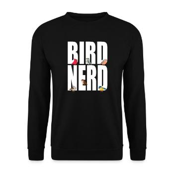 Birds Bird Nerd - Unisex Sweatshirt - black - Front - Alina (178cm) & Michal (187cm)