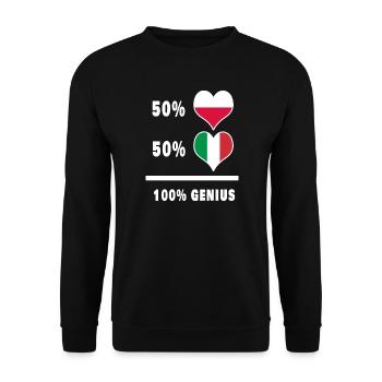 Génie de l'Italie et de la Pologne - Sweat-shirt Unisexe - noir - Devant - Alina (178cm) & Michal (187cm)