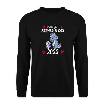Vatertag 2022 - Erster Vatertag - Unisex Pullover - Schwarz - Vorne - Alina (178cm) & Michal (187cm)