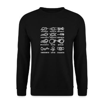 12 Knoten Boot Segeln Kapitän - Unisex Pullover - Schwarz - Vorne - Alina (178cm) & Michal (187cm)