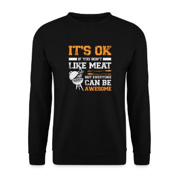 BBQ Grillen Anti Vegetarisch Carnivore - Unisex Pullover - Schwarz - Vorne - Alina (178cm) & Michal (187cm)
