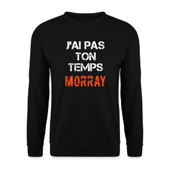 J'ai pas ton temps Morray - Sweat-shirt Unisexe - noir - Devant - Alina (178cm) & Michal (187cm)