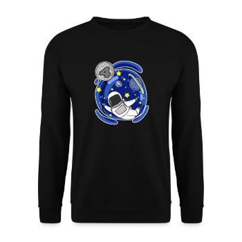 4 years old boy - 4 birthday - I am 4 - Unisex Sweatshirt - black - Front - Alina (178cm) & Michal (187cm)