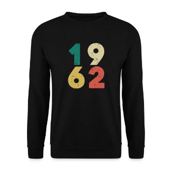 1962 - Millésime 1962 Rétro Vintage - Sweat-shirt Unisexe - noir - Devant - Alina (178cm) & Michal (187cm)