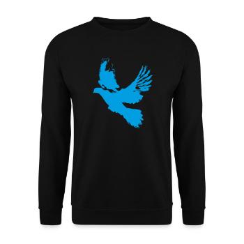 Taube Friedenstaube Design – Symbol der Hoffnung - Unisex Pullover - Schwarz - Vorne - Alina (178cm) & Michal (187cm)
