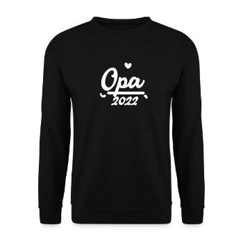 Opa 2022 - Opa werden - Schwangerschaft 2022 - Unisex Pullover - Schwarz - Vorne - Alina (178cm) & Michal (187cm)