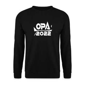 Opa 2022 - Opa werden - Schwangerschaft 2022 - Unisex Pullover - Schwarz - Vorne - Alina (178cm) & Michal (187cm)