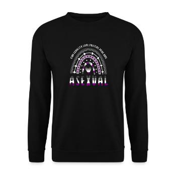 Asexueller Spruch Asexual Pride Ace Rainbow - Unisex Pullover - Schwarz - Vorne - Alina (178cm) & Michal (187cm)