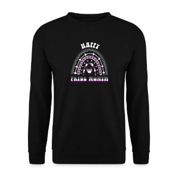 Happy Pride Month Ace Pride Regenbogen - Unisex Pullover - Schwarz - Vorne - Alina (178cm) & Michal (187cm)