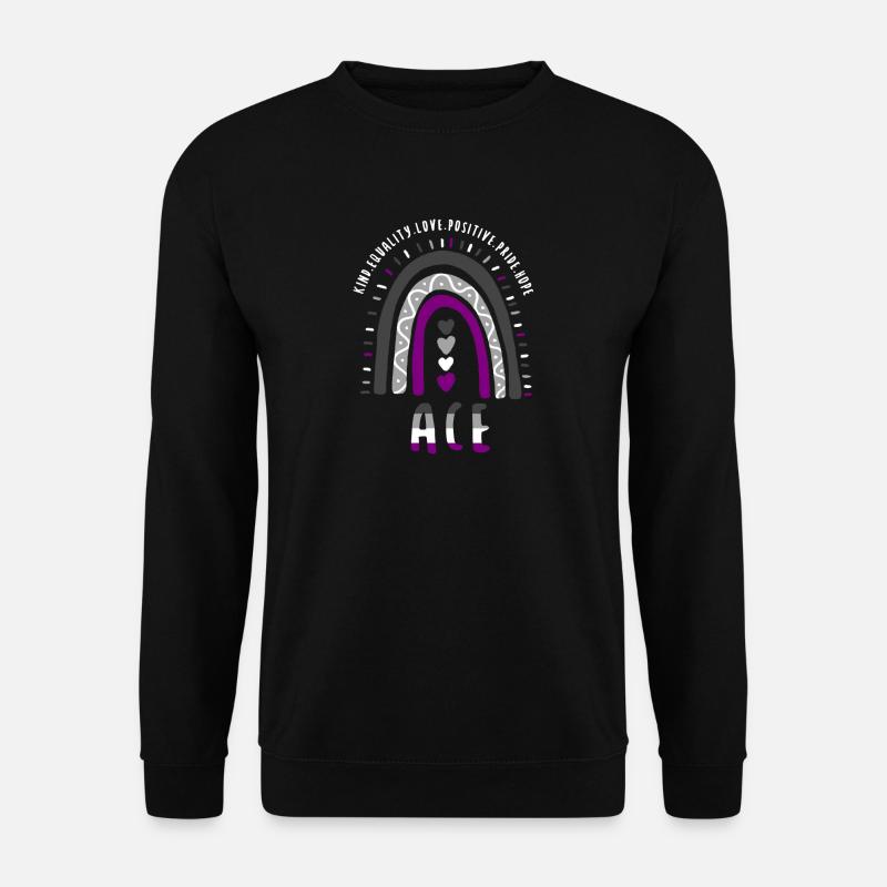 Ace Pride Boho Arc-en-ciel - Sweat-shirt Unisexe - noir