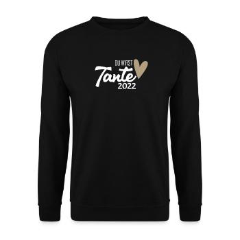Werdende Tante 2022 Loading Nachwuchs - Unisex Pullover - Schwarz - Vorne - Alina (178cm) & Michal (187cm)