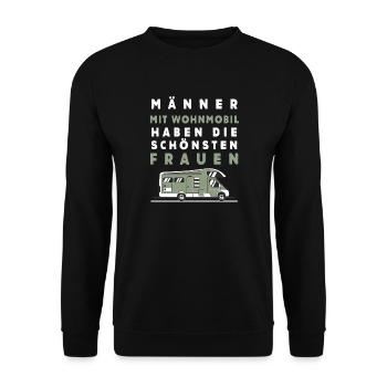 Wohnmobil Männer – Schönste Frauen - Unisex Pullover - Schwarz - Vorne - Alina (178cm) & Michal (187cm)