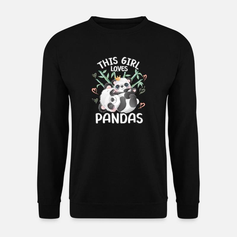 Dieses Maedchen Liebt Pandas - Unisex Pullover - Schwarz