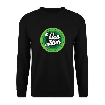 You Matter Green Mental Health - Unisex Sweatshirt - black - Front - Alina (178cm) & Michal (187cm)