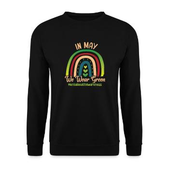 In May We Wear Green Mental Health - Unisex Sweatshirt - black - Front - Alina (178cm) & Michal (187cm)