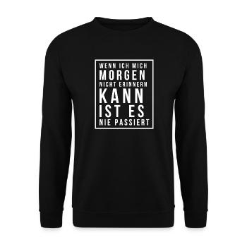 Junggesellenabschied Saufspruch Malle Party - Unisex Pullover - Schwarz - Vorne - Alina (178cm) & Michal (187cm)