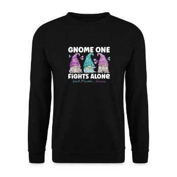 Gnome One Fights Suicide Prevention - Unisex Sweatshirt - black - Front - Alina (178cm) & Michal (187cm)