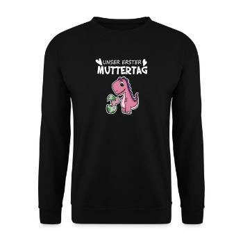 Muttertag - erster Muttertag Geschenk - Unisex Pullover - Schwarz - Vorne - Alina (178cm) & Michal (187cm)