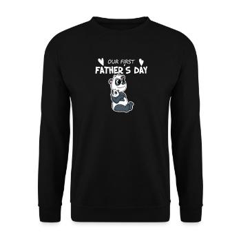 Vatertag - erster Vatertag Geschenk - Unisex Pullover - Schwarz - Vorne - Alina (178cm) & Michal (187cm)