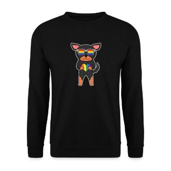 LGBT Dog Lancashire Heeler Rainbow - Unisex Sweatshirt - black - Front - Alina (178cm) & Michal (187cm)