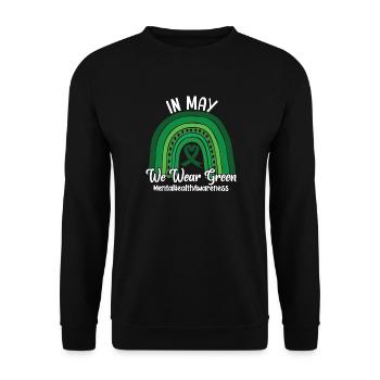 In May We Wear Green Mental Health - Unisex Sweatshirt - black - Front - Alina (178cm) & Michal (187cm)