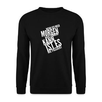 Alkohol Saufspruch Malle Party - Unisex Pullover - Schwarz - Vorne - Alina (178cm) & Michal (187cm)