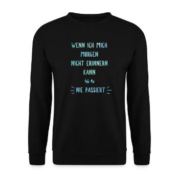 Junggesellenabschied Saufspruch Malle - Unisex Pullover - Schwarz - Vorne - Alina (178cm) & Michal (187cm)