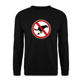 Panneau d’interdiction de merde pour chiens - Sweat-shirt Unisexe - noir - Devant - Alina (178cm) & Michal (187cm)