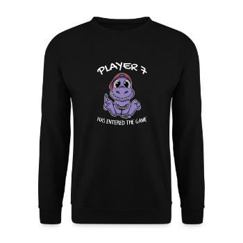 Player 7 has entered the game Baby - Unisex Sweatshirt - black - Front - Alina (178cm) & Michal (187cm)