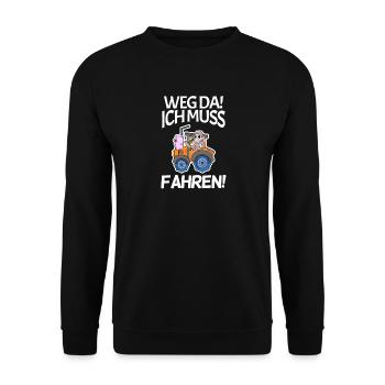 Landwirt Traktor Geschenk - Unisex Pullover - Schwarz - Vorne - Alina (178cm) & Michal (187cm)
